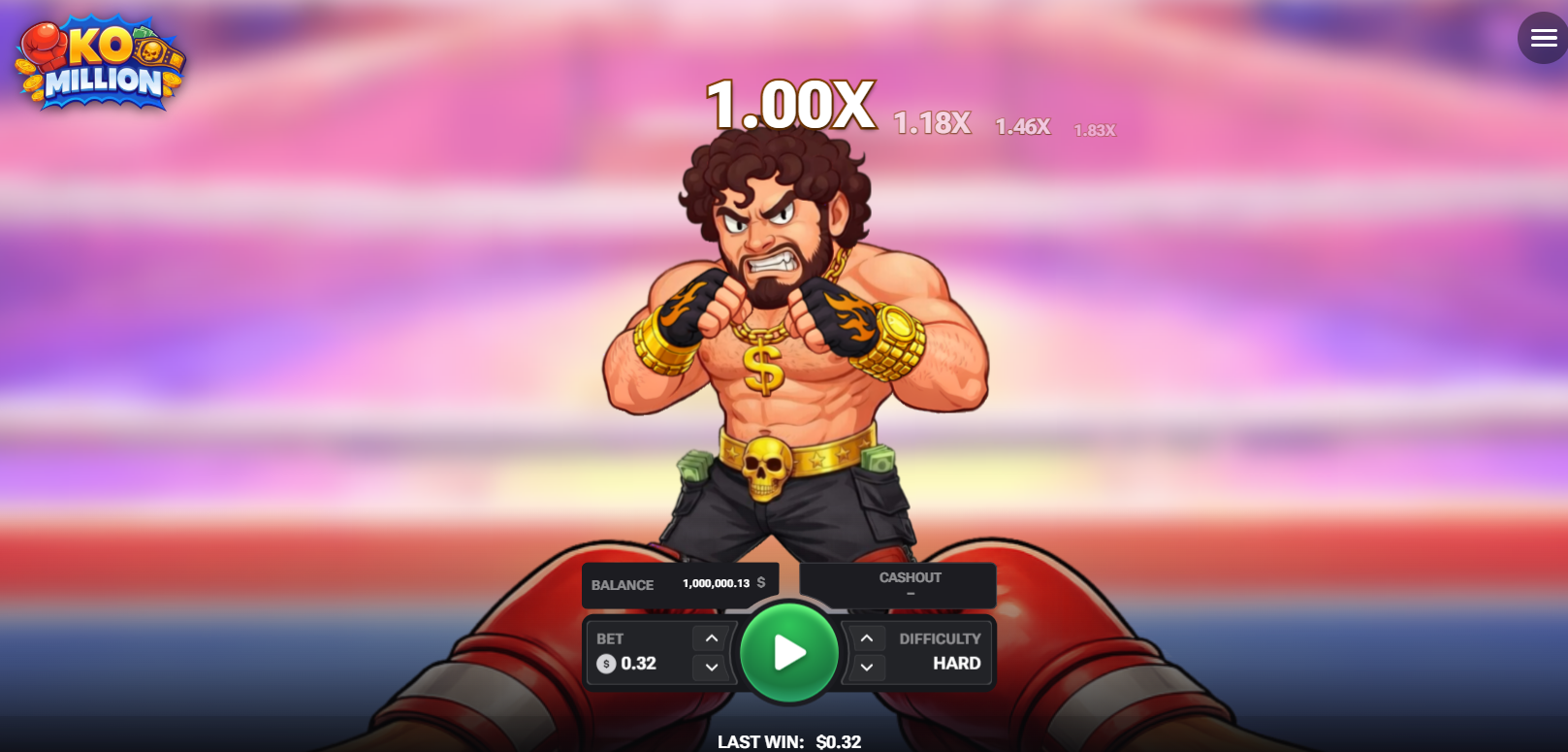 KO Million demo gratis, recensione casino app bonus: pugile sul ring con moltiplicatore