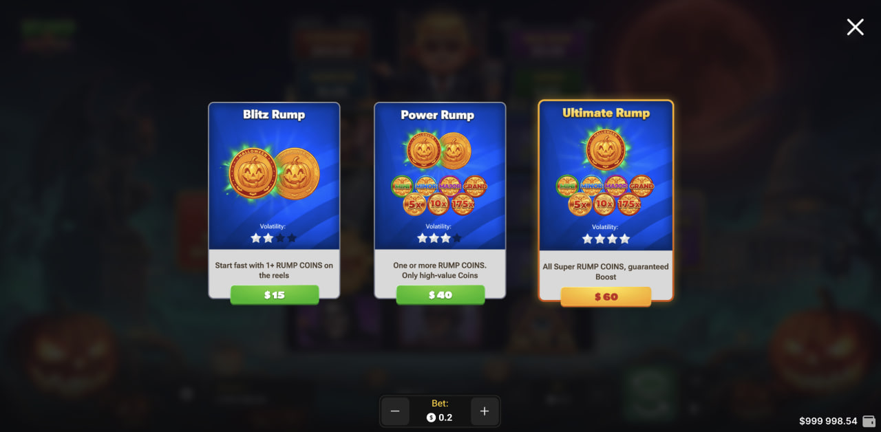 Rump And Halloween bonus casino online, demo app e codice promo: tre opzioni Buy Bonus su computer