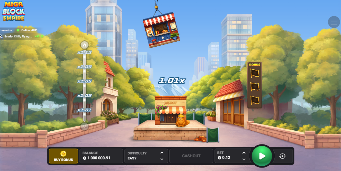 MegaBlock Empire demo gratis, recensione casino app bonus: gru e moltiplicatore sullo schermo