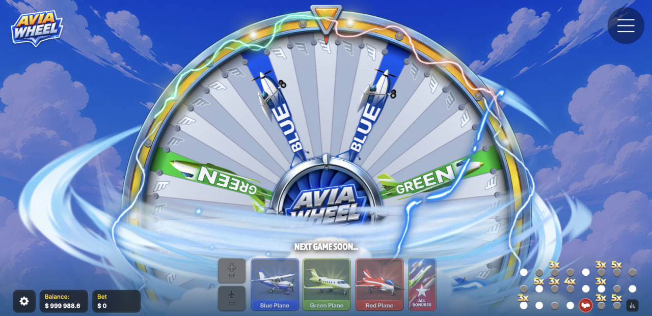 Avia Wheel su computer con ruota in rotazione e carte dei bonus, truffa o affidabile, gioco gratis